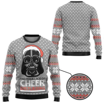 3d sw darth vader knitted christmas gift ugly christmas sweater 1 3D Sw Darth Vader Knitted Christmas Gift Ugly Christmas Sweater - Image 1