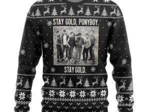 3D The Outsiders Stay Gold Ponyboy Stay Gold Christmas Style Ugly Christmas Sweater - Image 1
