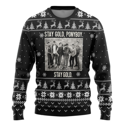 3d the outsiders stay gold ponyboy stay gold christmas style ugly christmas sweater 1 3D The Outsiders Stay Gold Ponyboy Stay Gold Christmas Style Ugly Christmas Sweater - Image 1