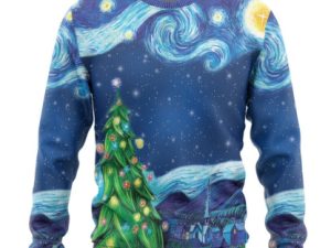 3D Van Gogh Starry Night Custom Ugly Christmas Sweater - Image 1