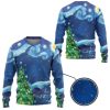 3D Van Gogh Starry Night Custom Ugly Christmas Sweater - Image 2