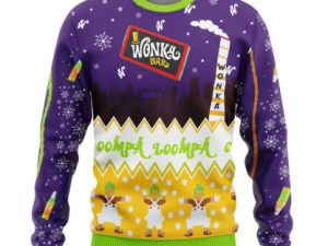 3D Willy Wonka The Chocolate Factory Ugly Christmas Sweater - Image 1