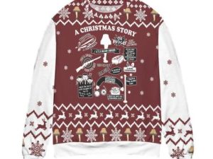 A Christmas Story Zeppelin Leg Lamp Pink Nightmare Ugly Christmas Sweater - Image 1