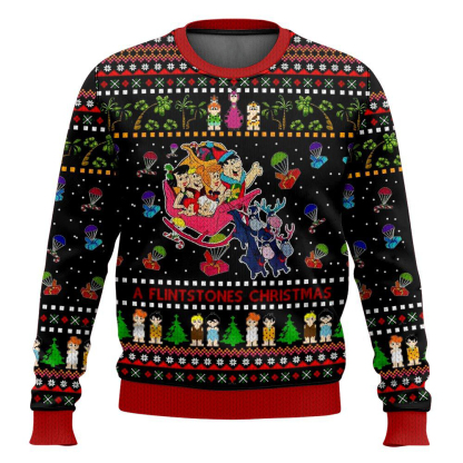 a flintstones christmas the flintstones ugly christmas sweater 1 A Flintstones Christmas The Flintstones Ugly Christmas Sweater - Image 1