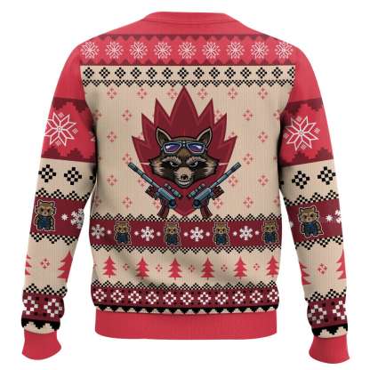 aint no thing like me except me rocket raccoon ugly christmas sweater 2 Aint No Thing Like Me Except Me Rocket Raccoon Ugly Christmas Sweater - Image 2