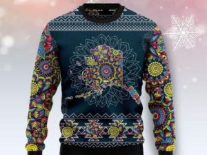 Alaska Blue Mandala Ugly Christmas Sweater - Image 1
