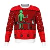 Alien And Santa Dildo Funny Christmas Ugly Christmas Sweater - Image 1