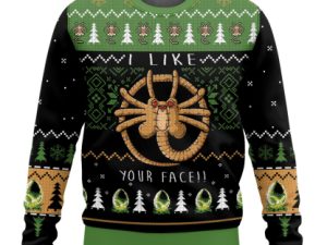 Alien Facehugger Ugly Christmas Sweater - Image 1