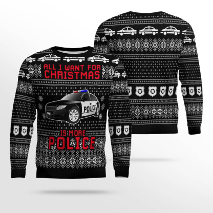 all i want for christmas is more police ugly christmas sweater 2 All I Want For Christmas Is More Police Ugly Christmas Sweater - Image 2