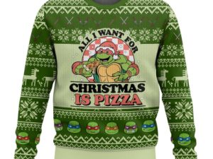All I Want For Christmas Is Pizza Ugly Christmas Sweater - Image 1