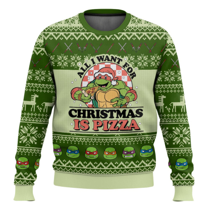 all i want for christmas is pizza ugly christmas sweater 1 All I Want For Christmas Is Pizza Ugly Christmas Sweater - Image 1