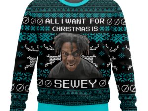 All I Want For Christmas Is Sewey Ishowspeed Ugly Christmas Sweater - Image 1
