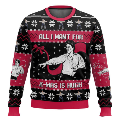 all i want for x mas is hugh love actually ugly christmas sweater 1 All I Want For X Mas Is Hugh Love Actually Ugly Christmas Sweater - Image 1