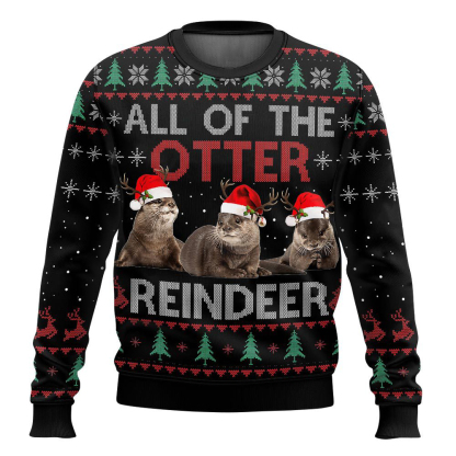 all of otter reindeer christmas ugly christmas sweater 1 All Of Otter Reindeer Christmas Ugly Christmas Sweater - Image 1