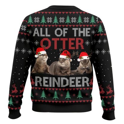 all of otter reindeer christmas ugly christmas sweater 2 All Of Otter Reindeer Christmas Ugly Christmas Sweater - Image 2