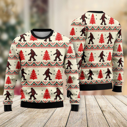 amazing bigfoot ugly christmas sweater 2 Amazing Bigfoot Ugly Christmas Sweater - Image 2