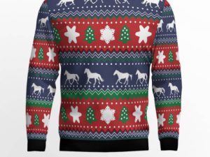 Amazing Horses Ugly Christmas Sweater Holiday Gift - Image 1
