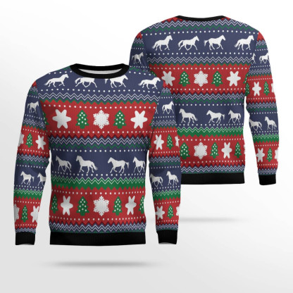 amazing horses ugly christmas sweater holiday gift 2 Amazing Horses Ugly Christmas Sweater Holiday Gift - Image 2