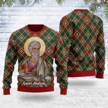 andrew the apostle ugly christmas sweater 1 Andrew The Apostle Ugly Christmas Sweater - Image 1
