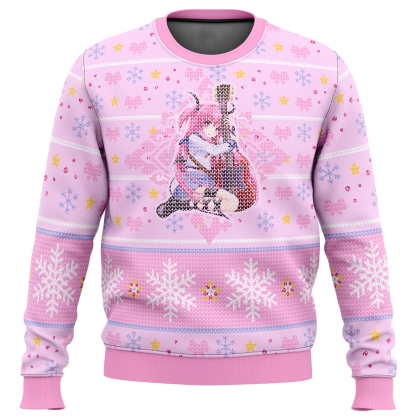 angel beats yui loves guitar ugly christmas sweater 1 Angel Beats Yui Loves Guitar Ugly Christmas Sweater - Image 1