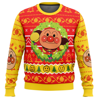 anpanman ugly christmas sweater 1 Anpanman Ugly Christmas Sweater - Image 1