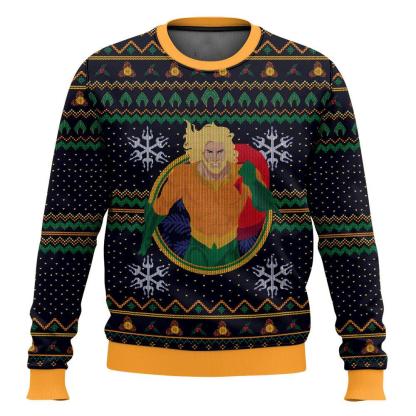aquaman comics ugly christmas sweater 1 Aquaman Comics Ugly Christmas Sweater - Image 1