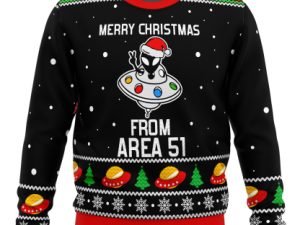 Area 51 Aliens Ugly Christmas Sweater - Image 1