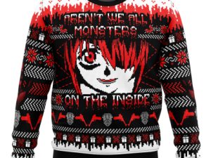 Arent We All Monster On The Inside Elfen Lied Ugly Christmas Sweater - Image 1