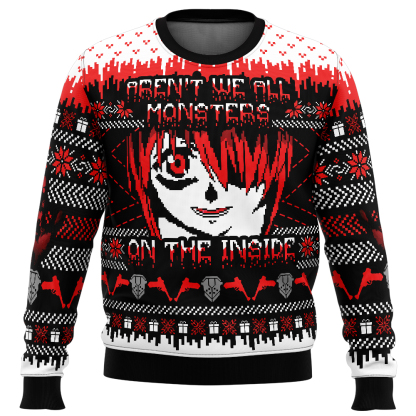 arent we all monster on the inside elfen lied ugly christmas sweater 1 Arent We All Monster On The Inside Elfen Lied Ugly Christmas Sweater - Image 1