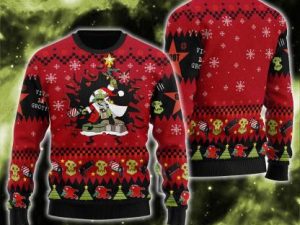 Armed And Dangerous Red Gobbo Iconic Ugly Christmas Sweater - Image 1