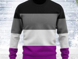 Asexual Pride Flag Ugly Christmas Sweater - Image 1