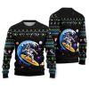 Astronauts Surf On A Surfboard In Space Ugly Christmas Sweater - Image 1