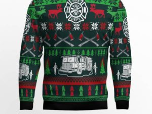 Awesome Firefighter Ugly Christmas Sweater - Image 1