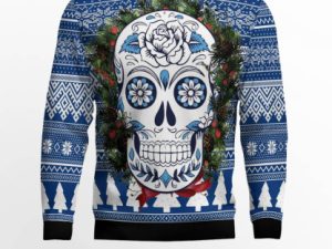 Awesome Sugar Skull Ugly Christmas Sweater Xmas Gift - Image 1