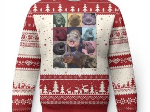 Baby Hippo Tour Ugly Christmas Sweater Bouncy Cute Pygmy Hippopotamus - Image 1
