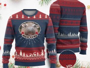 Baby Hippo Ugly Christmas Sweater Cute Pygmy Hippopotamus Meme - Image 1