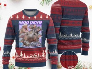 Baby Hippo Ugly Christmas Sweater The Famous Cute Pygmy Hippopotamus - Image 1