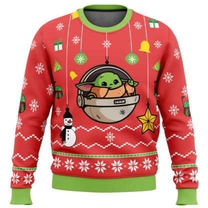 baby yoda ugly christmas sweater 1 Baby Yoda Ugly Christmas Sweater - Image 1