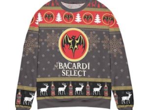 Bacardi Select Reindeer Snowflake Pattern Ugly Christmas Sweater - Image 1