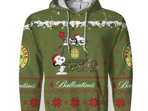 Ballantine Ale American Merry Christmas, Snoopy House Cute Fan Gift-3D Unisex Hoodie - Image 1