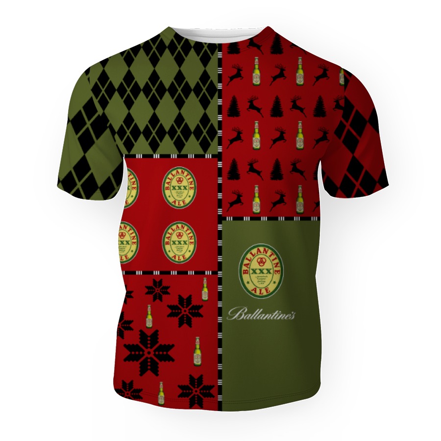 ballantine ale merry christmas and 3d unisex t shirt 1 Ballantine Ale Merry Christmas And -3D Unisex T-Shirt - Image 1