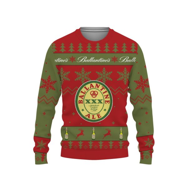 Ballantine Ale Merry Christmas Unisex Gift Fan-3D Sweatshirt - Image 1
