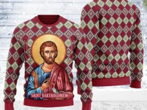 Bartholomew The Apostle Ugly Christmas Sweater - Image 1