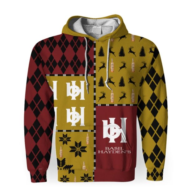 Basil Hayden's Merry Christmas And -3D Unisex Hoodie - Image 1