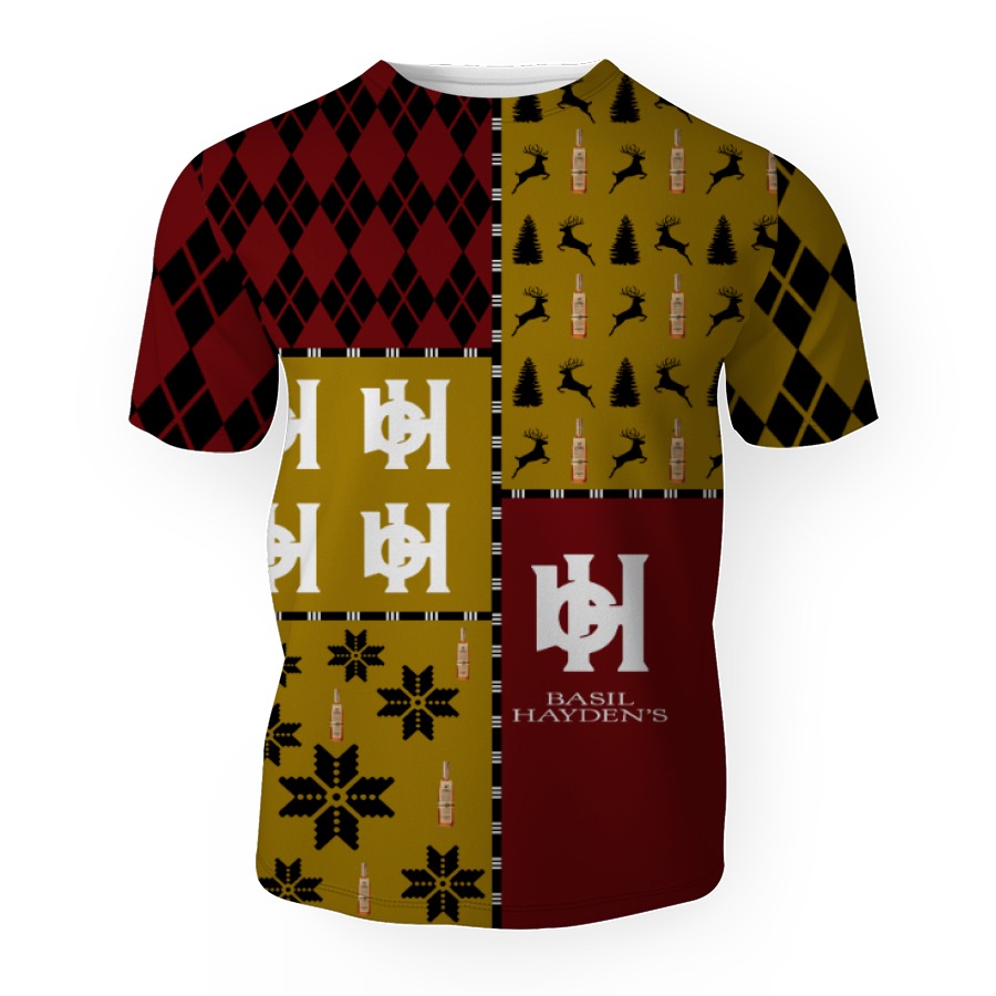 basil haydens merry christmas and 3d unisex t shirt 1 Basil Hayden's Merry Christmas And -3D Unisex T-Shirt - Image 1
