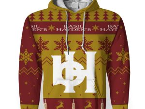 Basil Hayden's Merry Christmas Unisex Gift Fan-3D Unisex Hoodie - Image 1