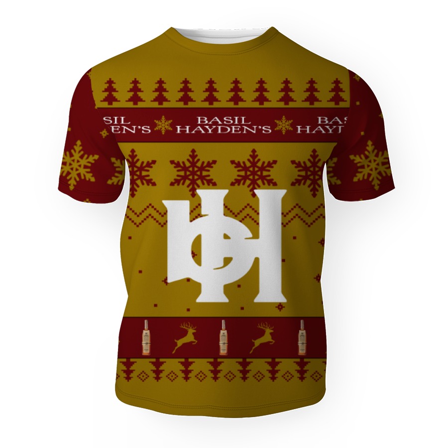basil haydens merry christmas unisex gift fan 3d unisex t shirt 1 Basil Hayden's Merry Christmas Unisex Gift Fan-3D Unisex T-Shirt - Image 1