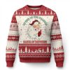 Be Nice To The Teacher Santa Is Watching Retro Groovy Ugly Christmas Sweater - Image 1