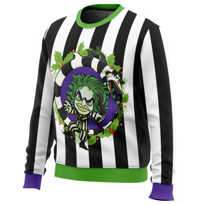 beetle juice ugly christmas sweater 2 Beetle Juice Ugly Christmas Sweater - Image 2