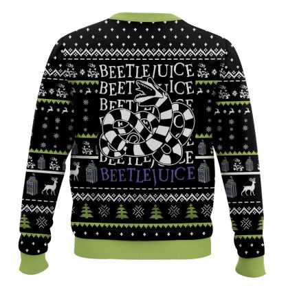 beetlejuice it snow time christmas ugly christmas sweater 2 Beetlejuice It Snow Time Christmas Ugly Christmas Sweater - Image 2